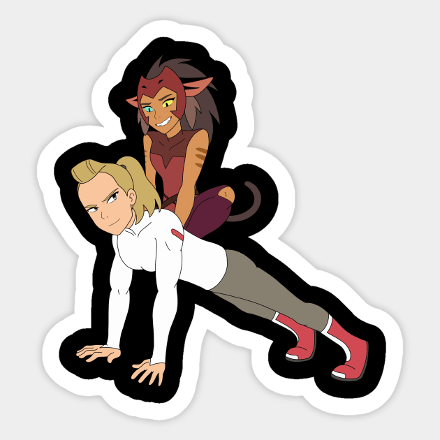 Catradora push ups Sticker by Lyondor